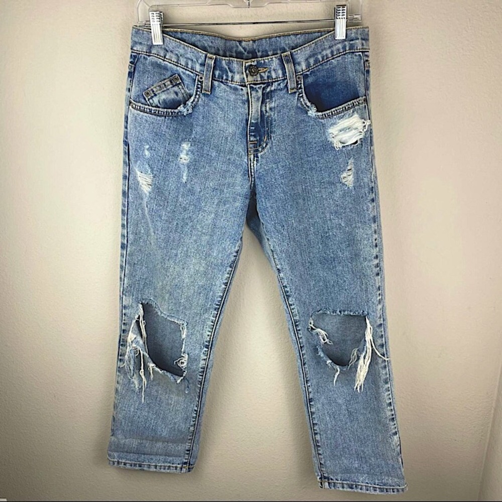 Carmar Distressed Light Wash Denim Jeans!